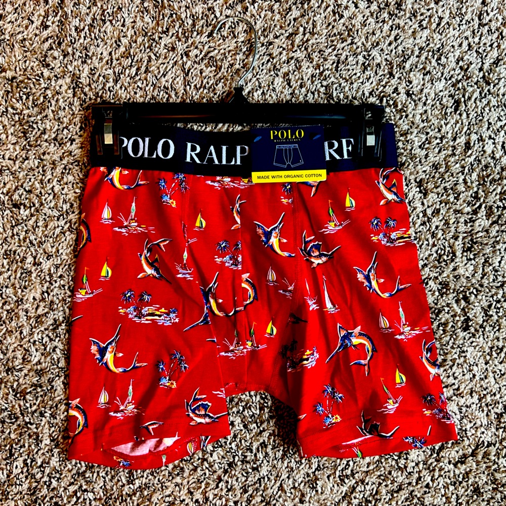POLO Ralph Lauren Boxer Brief, Organic Cotton Red Swordfish